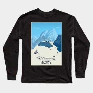 Mont Blanc, Chamonix, Travel Poster Long Sleeve T-Shirt